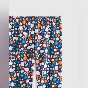 Quince Organic Cotton Leggings Girls’ 7 Flower Festival Blue